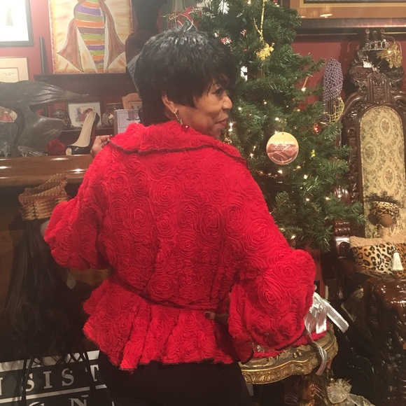 Red Roses Sheer Jacket - Picture 2 of 4